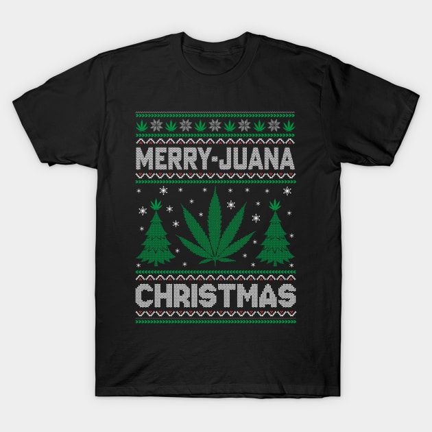 Merry Juana Christmas T-Shirt by Little Blue Skies